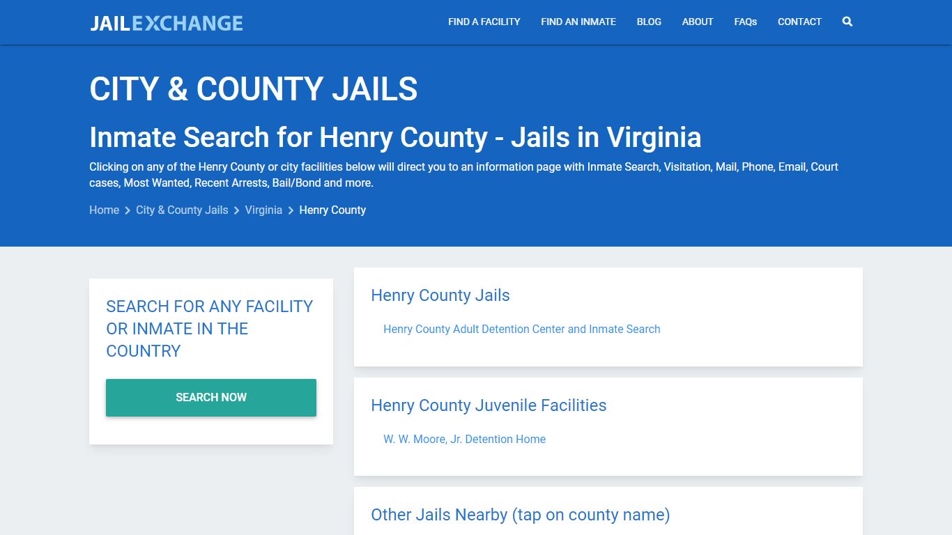 Inmate Search for Henry County | Jails in Virginia - Jail Exchange